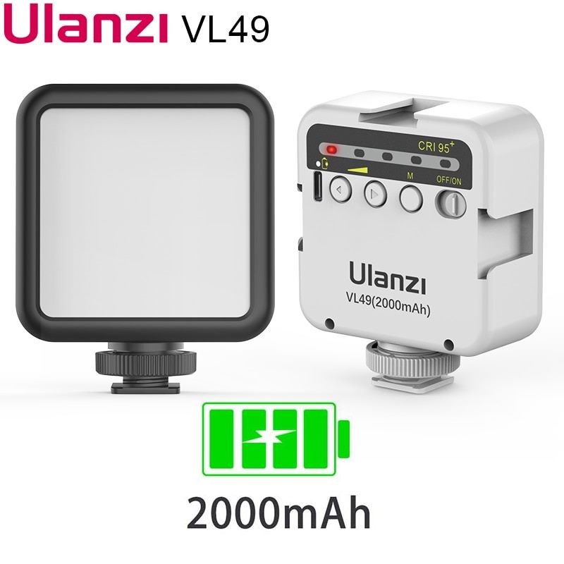 Ulanzi VL49 6W Mini LED Video Office Light 2000mAh 5500K Zoom Lighting (WHITE)