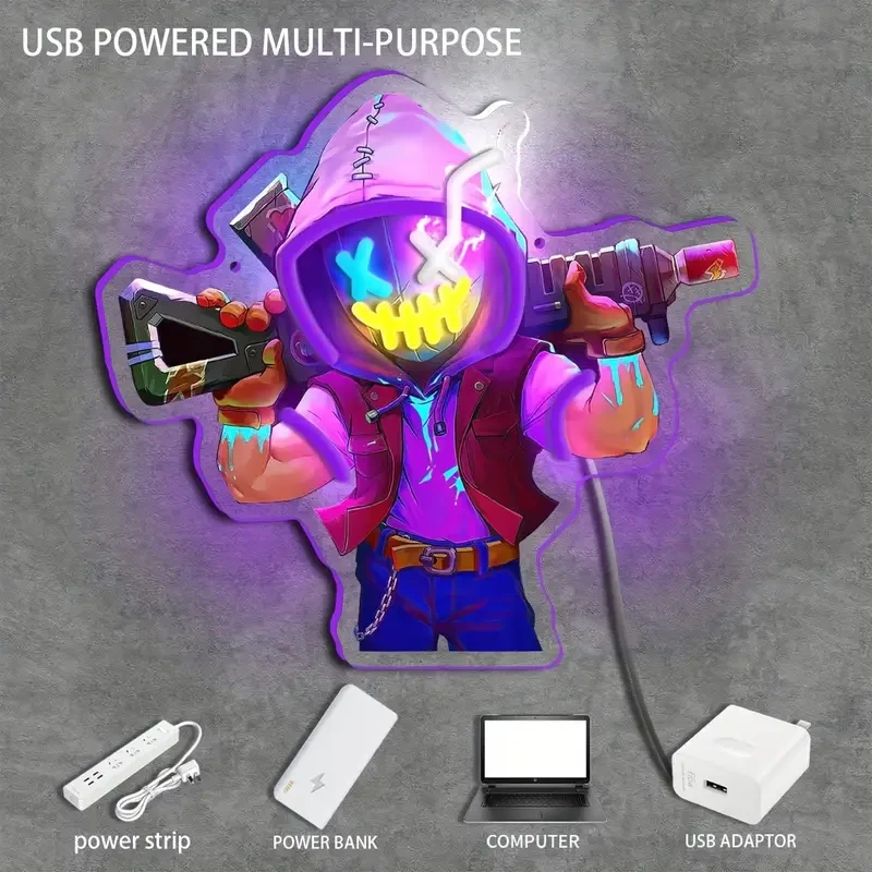 UV-Printed Neon Marksman LED Wall Art