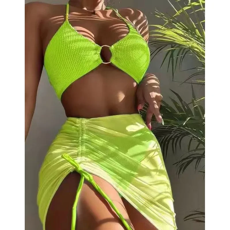 3pcs Halter Bikini Summer Fashion Beach Swimsuit For Women