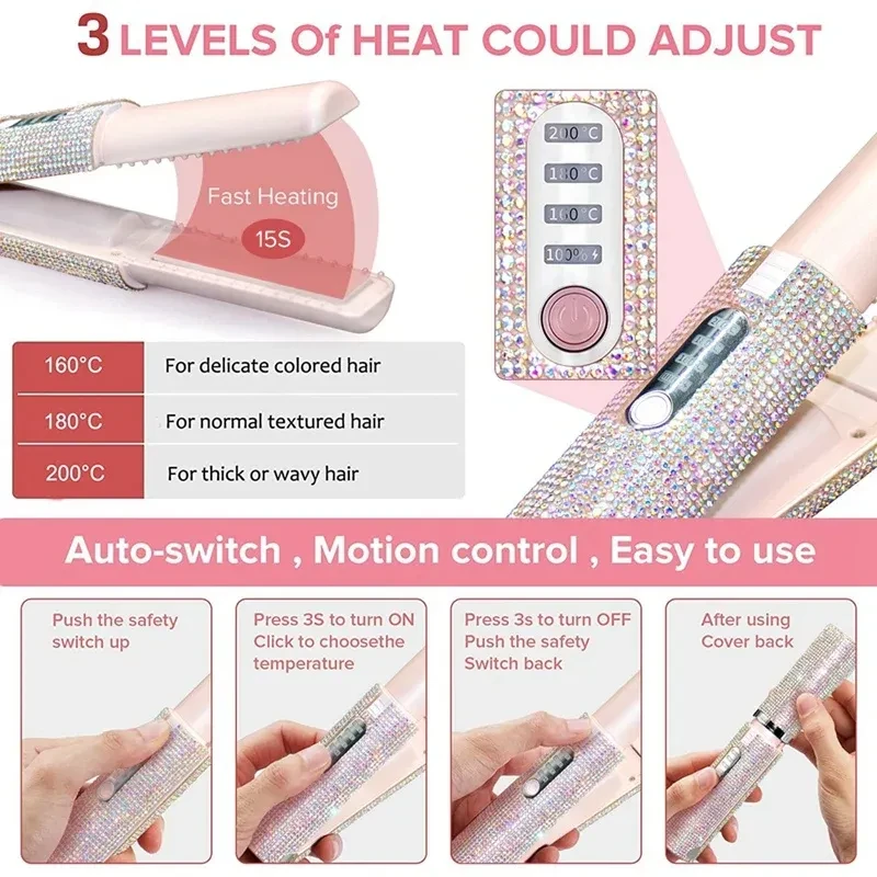 2-In-1 Electric USB Hair Straightening Brush