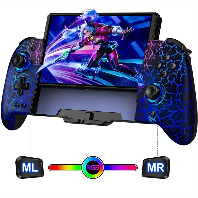 For Switch Joycon Controller, Joypad Controller For Nintendo Switch, DinoFire One-Piece Joypad Controller Replacement For Switch Joy Con, Switch Joycons Controller Remote With Adjustable Turbo And Ergonomically Designed