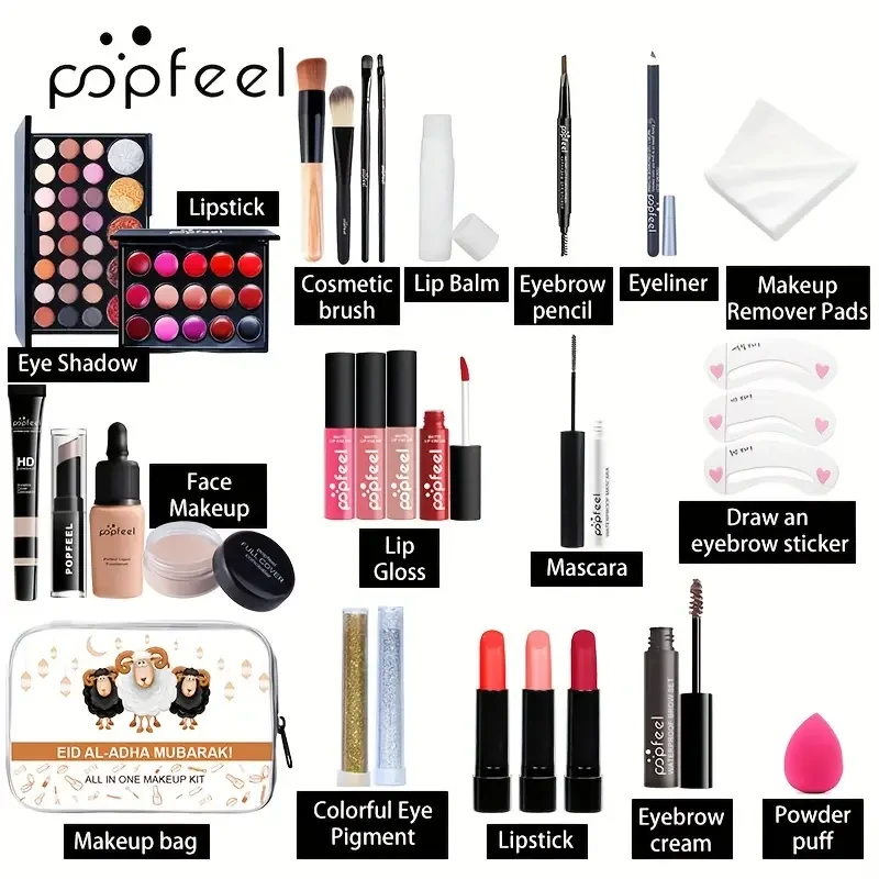 Christmas Makeup Kit - Complete Cosmetic Set for Stage & Holiday Performances