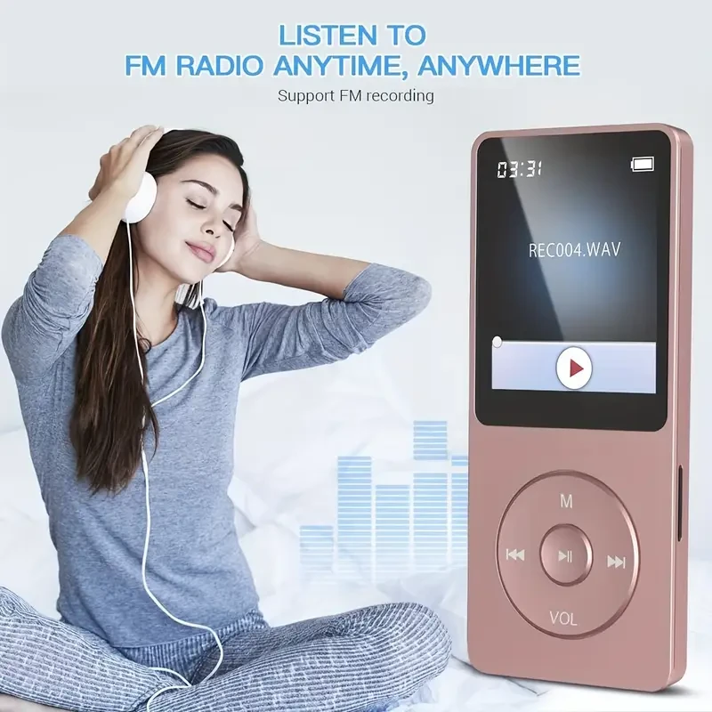 MP3 Player, 70 Hours Playback Lossless Sound Music Player Designed with Classic Buttons, Music MP4 for Sport Support Formats: MP3, WMA, OGG, WAV, APE, FLAC, AAC-LC, ACELP, Great Music Player for Kids, Adult