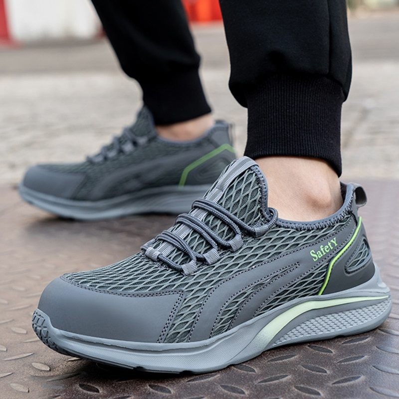 Steel Toe Summer Work Shoes Anti Piercing Lightweight Sneakers Hiking Shoes 9-12