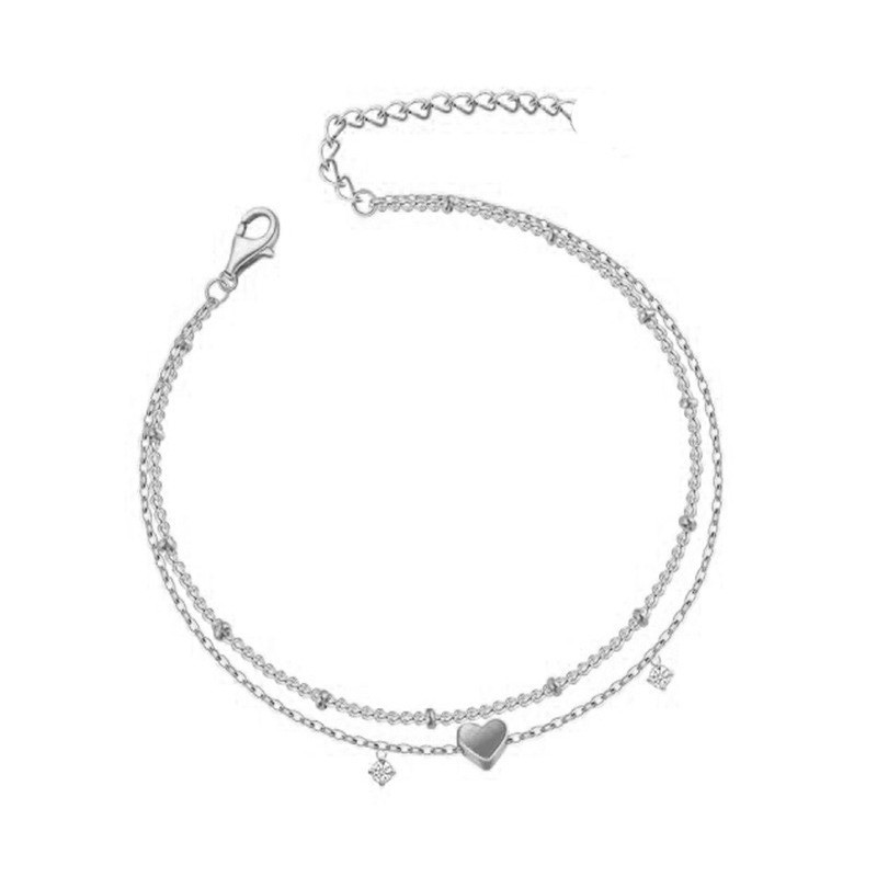 Dainty 14k Gold Plated Love Heart Bracelet