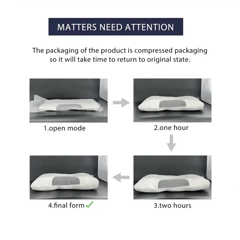 Ergonomic Memory Foam Pillow for Neck Support - Non-Collapse, Cervical Protection, Ideal for Single or Double Use, Soft Polyester Cover, White