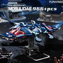 FUNXINEE Technical Mechanical Manta Ray Sea Animal Mobulidae Life Set Display Stand Building Blocks Bricks Creative Model