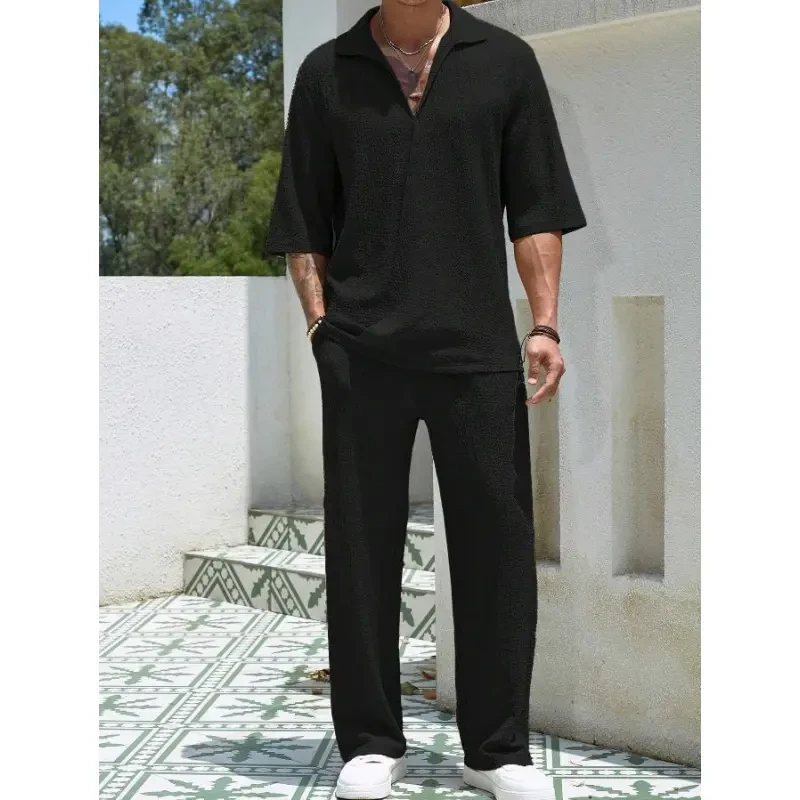 Short-Sleeved Top & Loose Trousers for Men