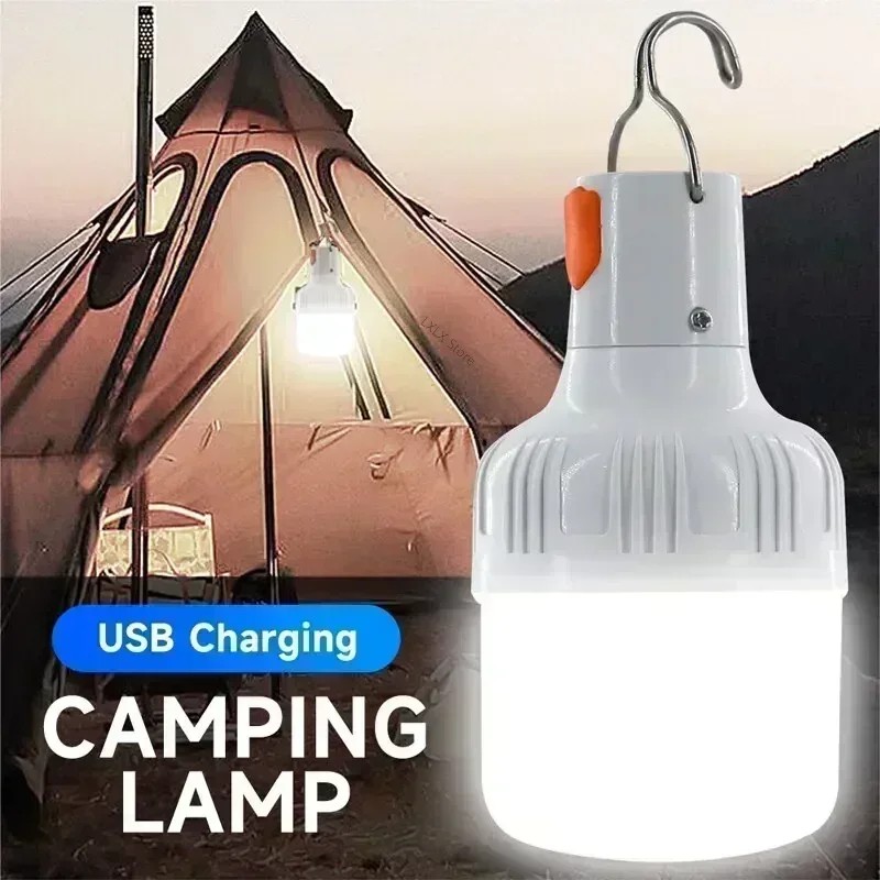 60W Emergency Light - Outdoor Camping Supplies EDC Outdoor USB Rechargeable LED Light Bulb Lantern for Hiking, Sports, and Entertainment