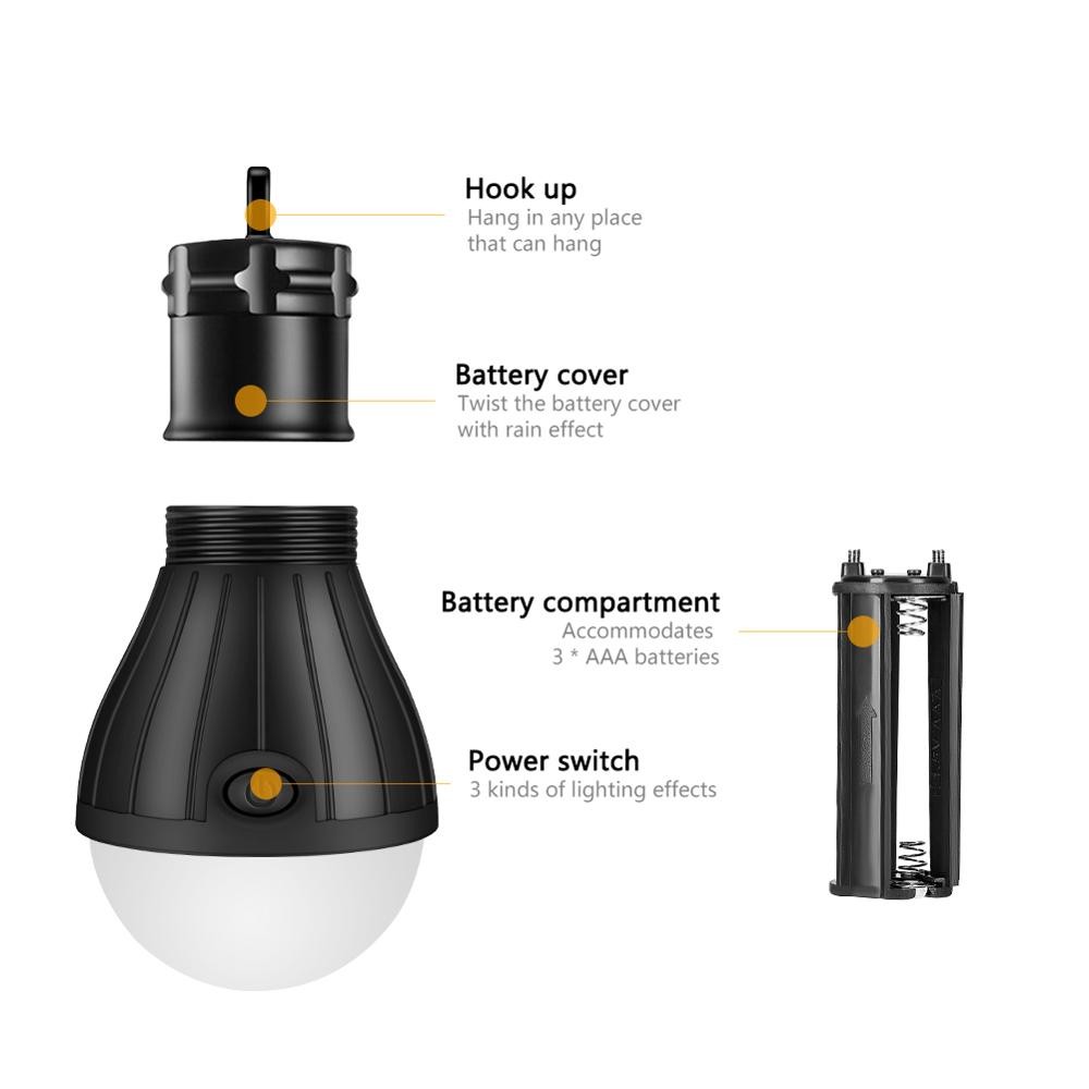Emergency Camping Tent Lamp - Soft White Light LED Bulb Lamp, Portable Energy-Saving Outdoor Hiking Camping Lantern