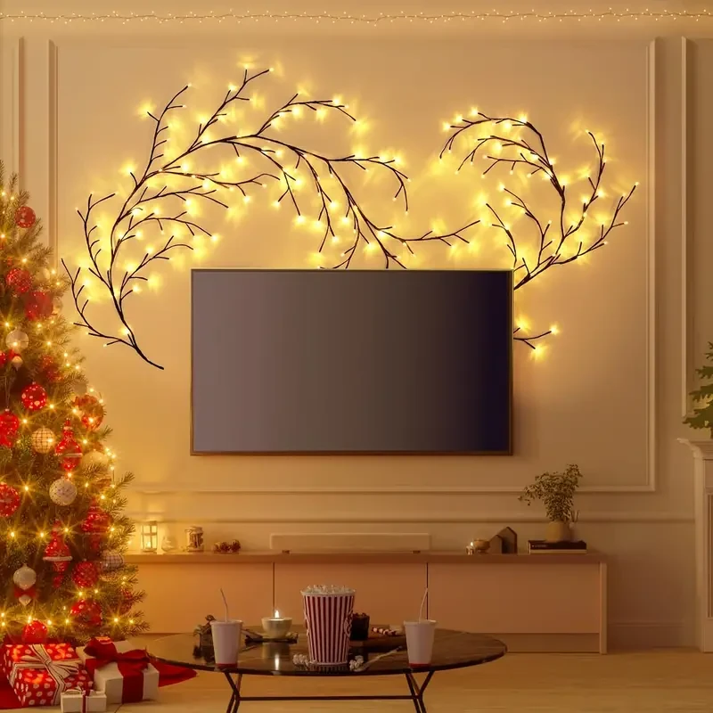 LEDS Bendable Willow Vine Lights, White Birch Tree Light, 8Modes Rattan Tree Decorative Light