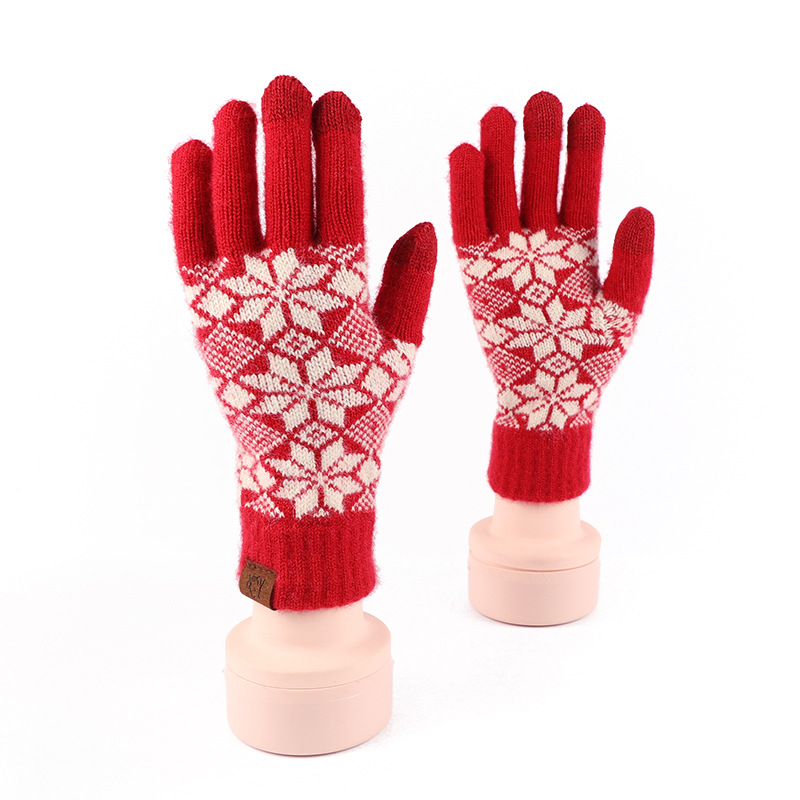 New Year Festive Red Gloves