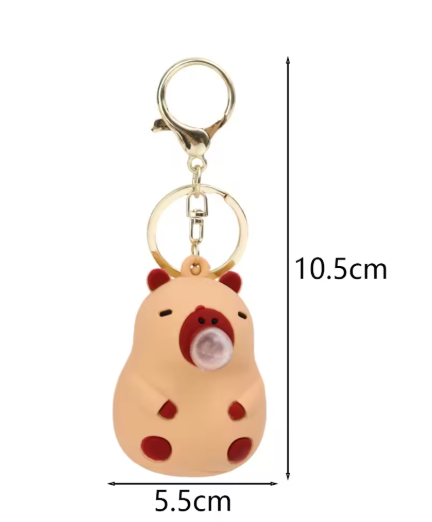 Cute Capybara Squeezes and Spits Bubbles To Decompress The Key Chain Toys Children's Schoolbag Doll Pendant Jewelry Key Chain