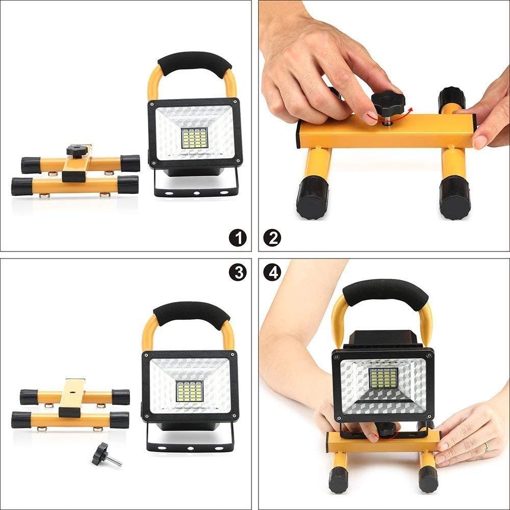 Rechargeable Portable LED Work Light with Stand,30LEDs,50W Water-resistant