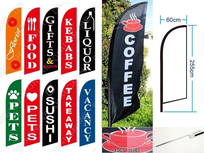 3.4m Feather Flag Spike SET Double Sided