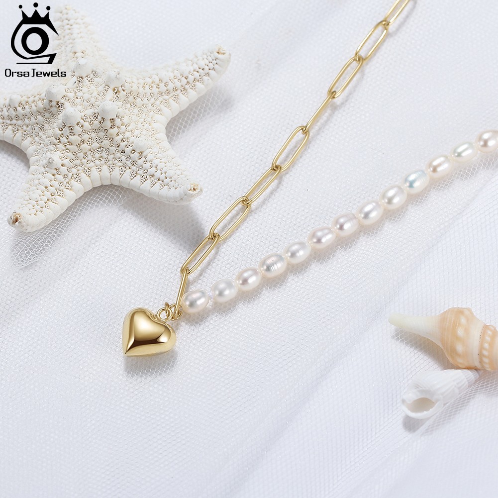 ORSA JEWELS 14K Gold Natural Pearl Necklace
