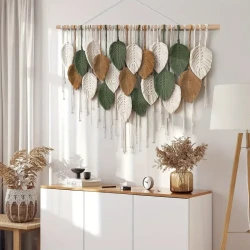 Bohemian Hand-Woven Leaf Wall Hanging Tapestry