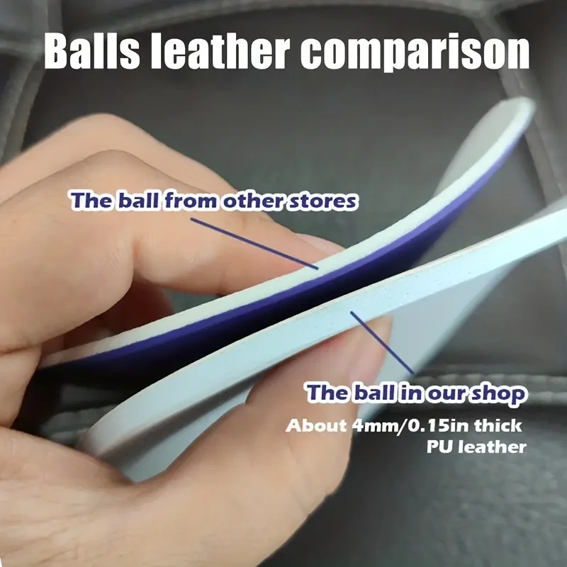 Premium Pu Leather Soccer Ball - Seamless, High-Elasticity & Durable For Adult Training And Competitions, Size 5