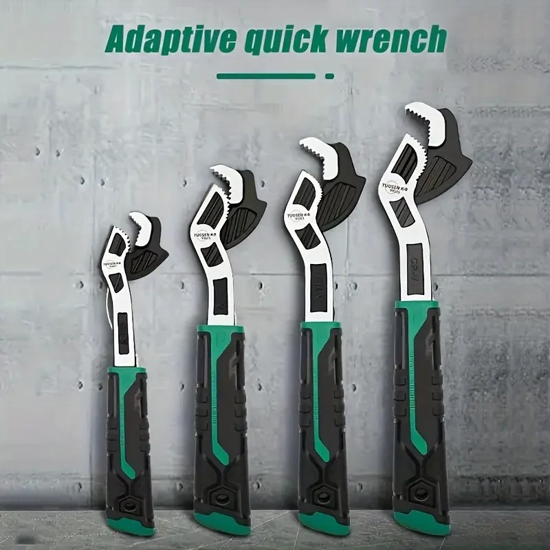 Versatile Quick-Lock Wrench Set - 15.24cm, 20.32cm, 25.4cm, 30.48cm Sizes | Chrome Vanadium Steel | Ideal for Plumbing & Home Improvement Projects