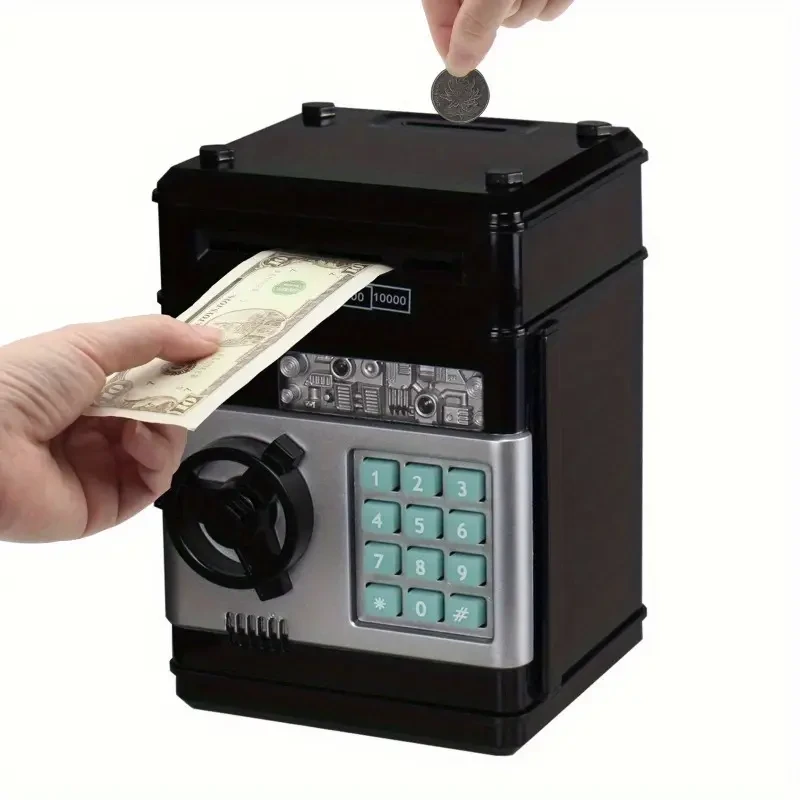 Electronic Coin Saving Bank with Cash and Electronic Banking Features