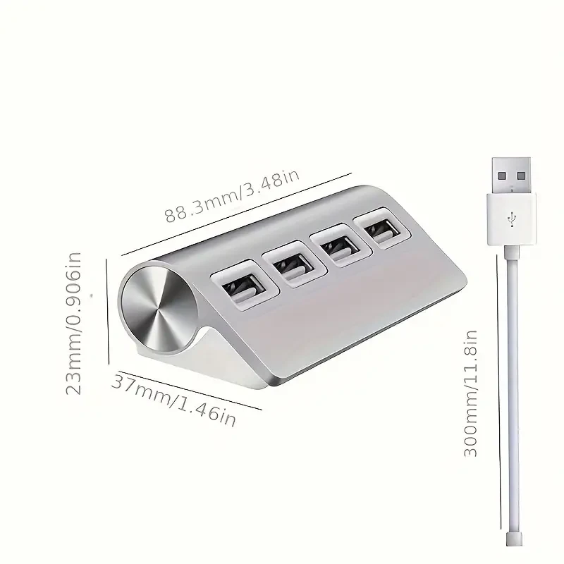 4 In 1 High-Speed Aluminum USB 2.0 Hub