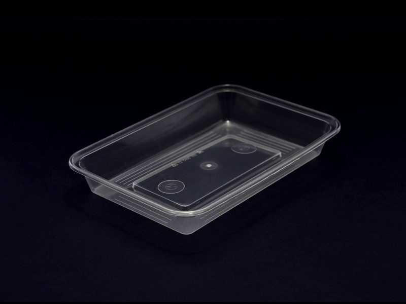 (100pcs) 700ML Rectangle Food Containers Take Away Plastic Base with Lids