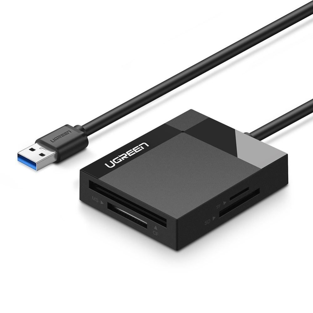 0.5M UGREEN SD TF CF MS Card Reader, USB 3.0 Adapter Read 4 Cards Simultaneously