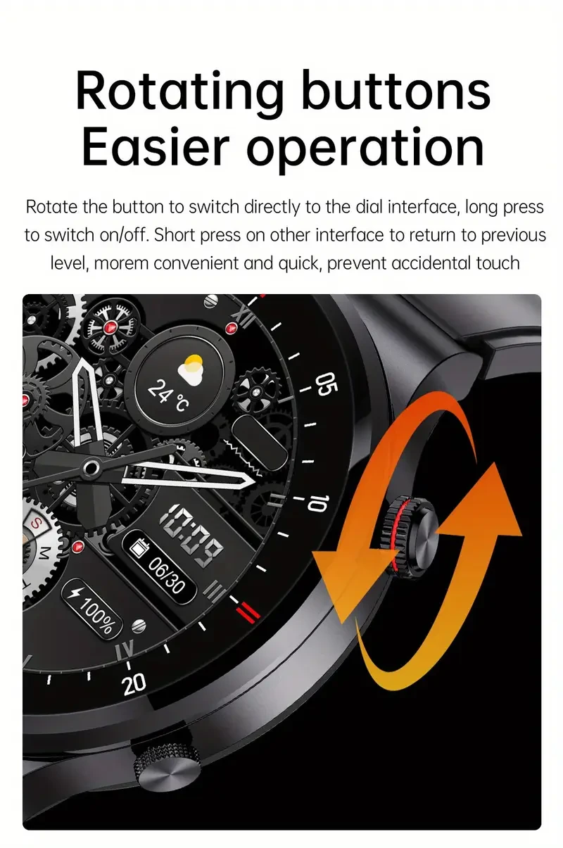 Men'S Smart Watch With 3.53cm Full Touch Screen,