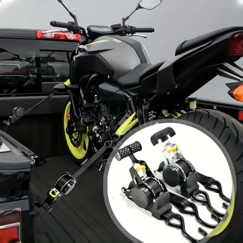 2-Pack/4-Pack Automatic Tightening Cargo Straps, Durable, Extendable, Non-Slip Handle, Steel Construction, for Vehicle Towing and Recovery, with Ratchet Mechanism, for Various Vehicle Models