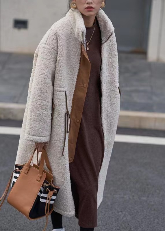 Lamb Wool Coat Thickened Korean Style Mid-length Cotton