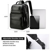 Bopai 851 019811 Large Capacity Anti Theft Waterproof Leather Backpack Laptop.