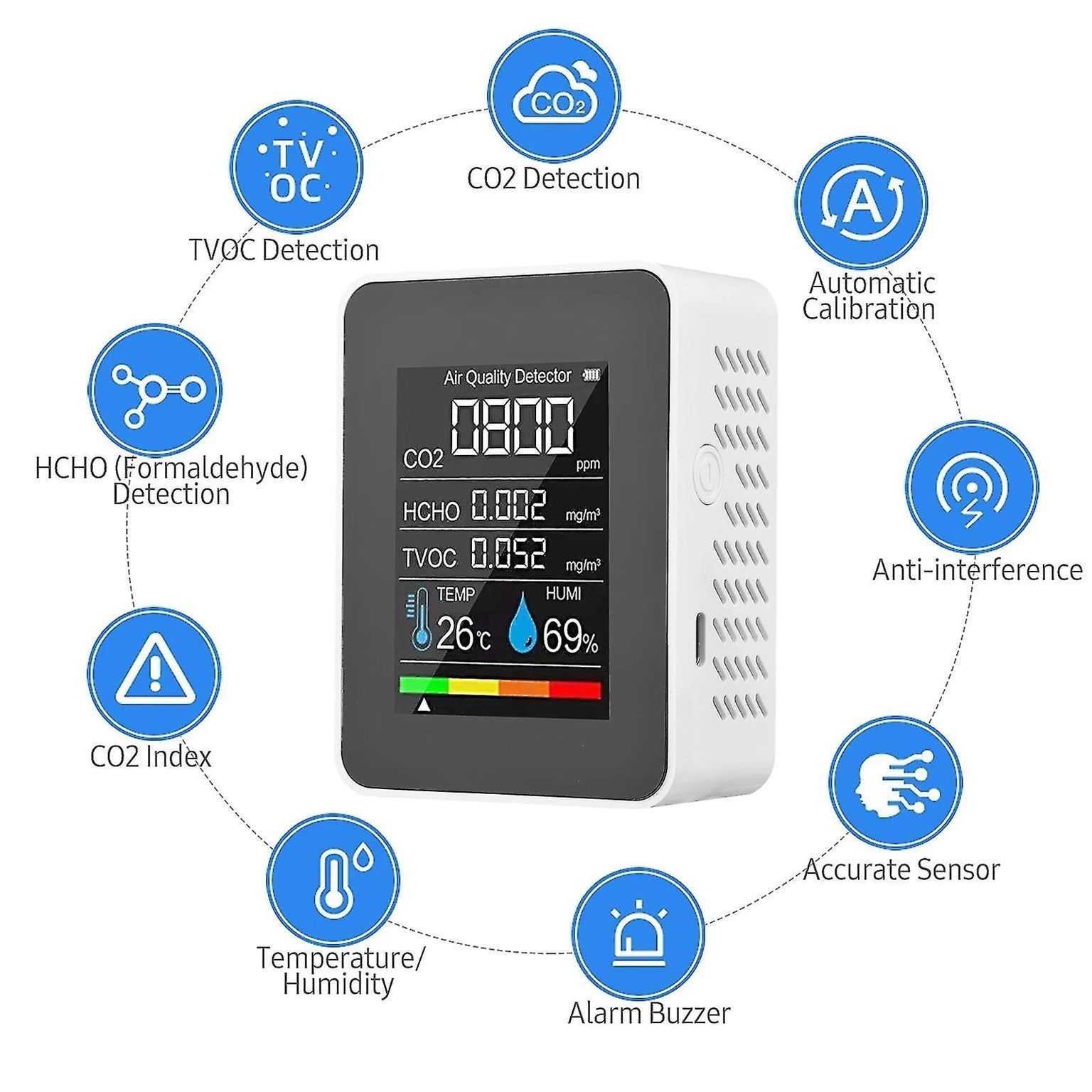 Air Monitor CO2 Detector Greenhouse Warehouse Air Quality Sale NZ Stock Deal