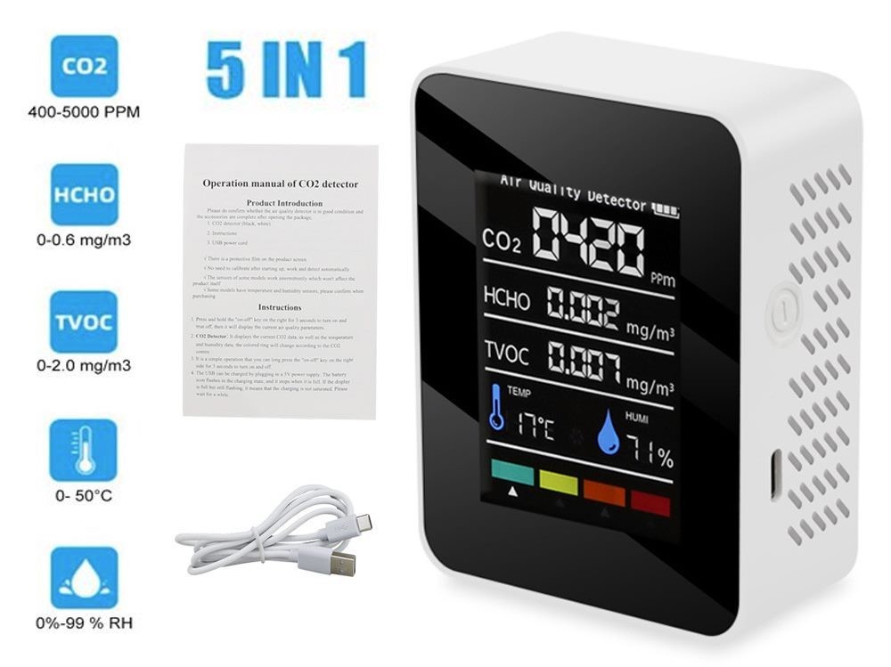 Air Monitor CO2 Detector Greenhouse Warehouse Air Quality Sale NZ Stock Deal