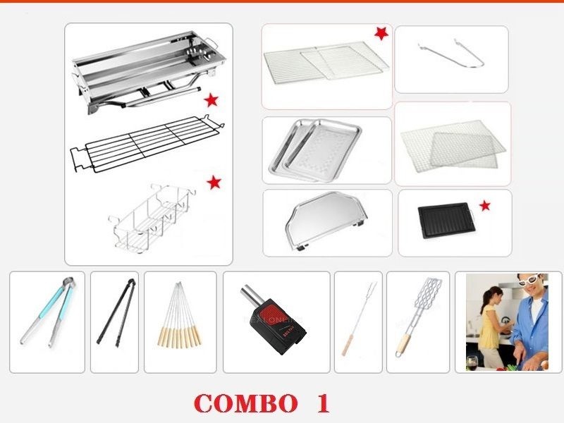 BBQ Stove SET Foldable Stainless Steel Grill Combo 1