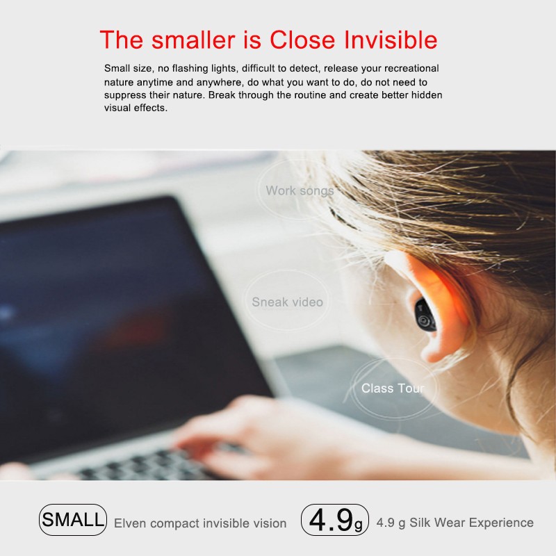 Mini Invisible True Wireless Earphones  Noise Cancelling Bluetooth TWS Earbuds