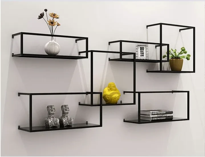 Nordic Wrought Iron Wall Shelf Creative Lattice