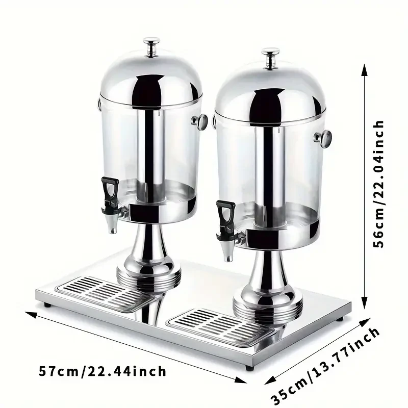 Insulated Pot Hotel Buffet Juice Dispenser Transparent With Faucet Hot And Cold Dual-purpose Beer Milk Tea Beverage Stainless Steel Juice Dispenser