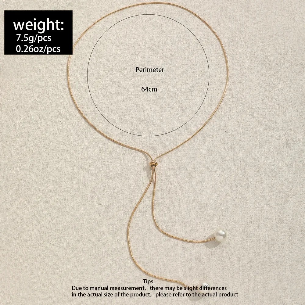 Fashion Simple Gold Color Pearl Necklace