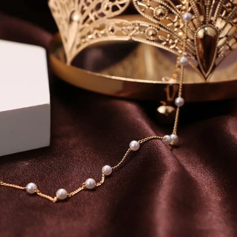 Womens Korean Style Pearl Choker Necklace