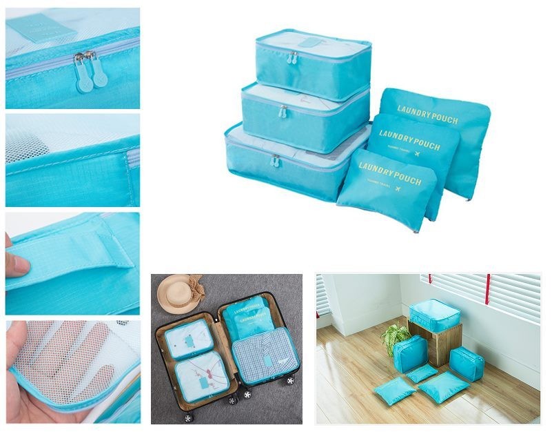 6Pcs Travel Storage Bag Set 4 Colours - Optional