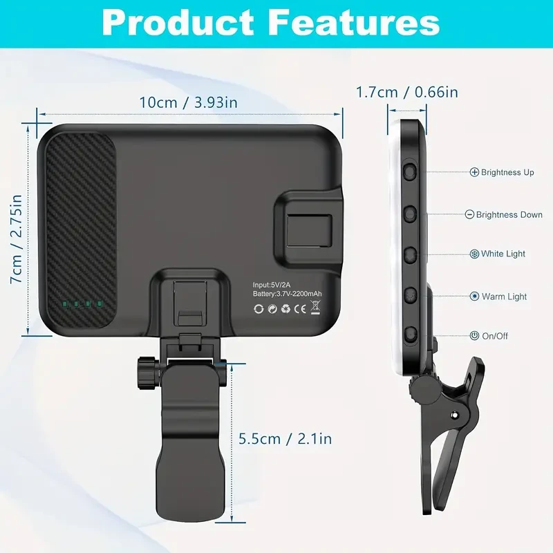 Selfie Light, 60 LED 2200mAh