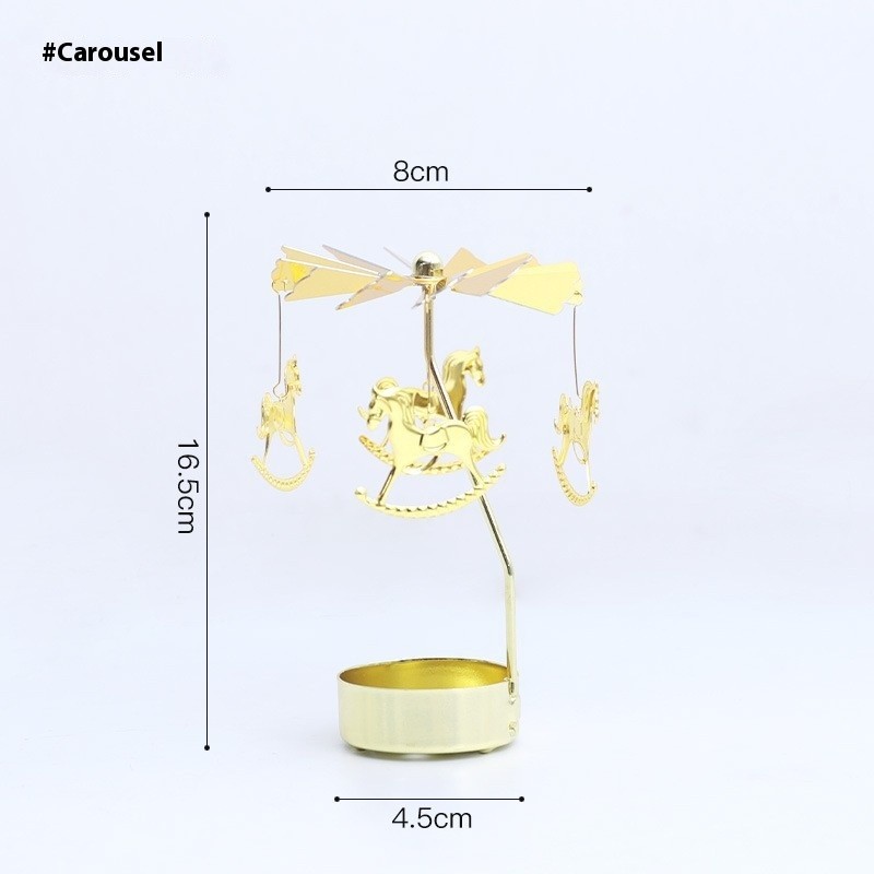 Aromatherapy Candlestick Girl Heart Golden Rotating Atmosphere Device