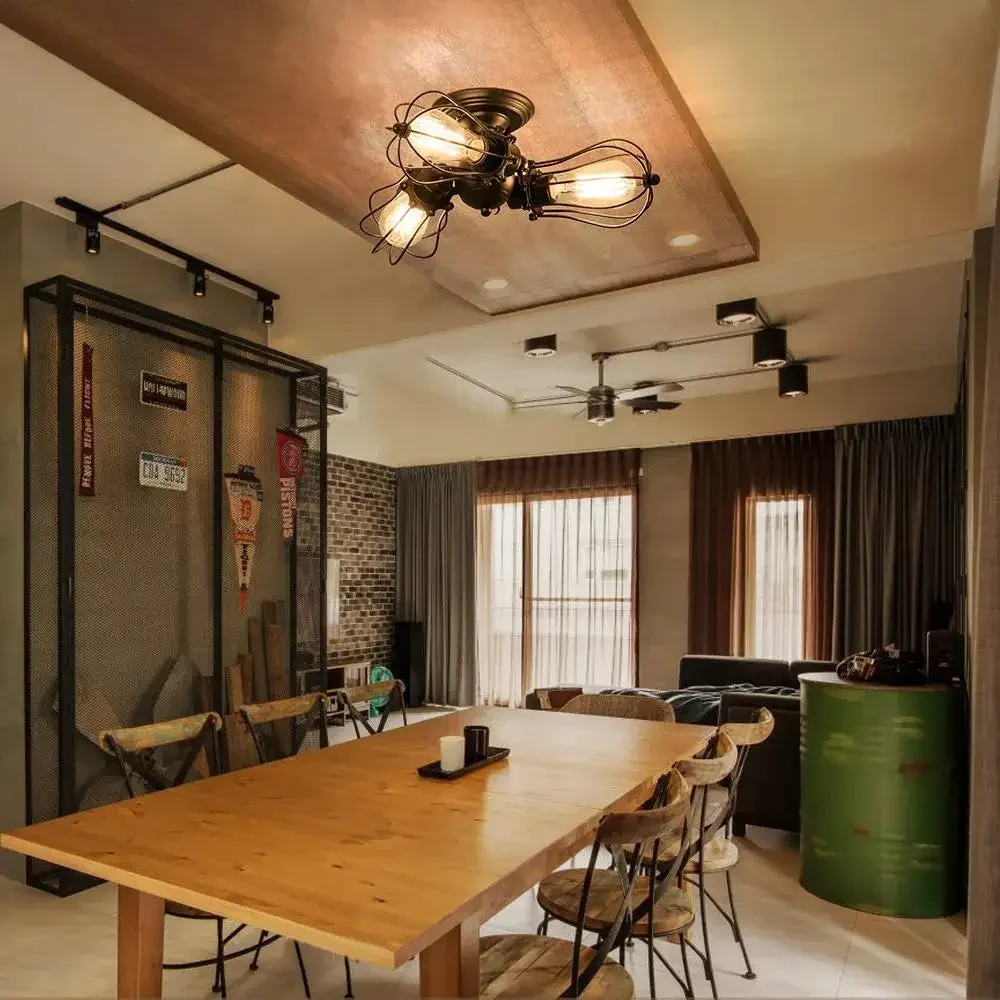 Retro Three Head Ceiling Lamp Bedroom Lamp In The Living Room