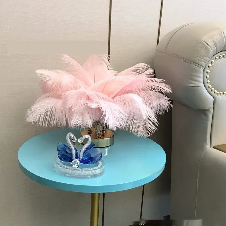 Charging Touch Soft Furnishings True Feathers Table Lamp