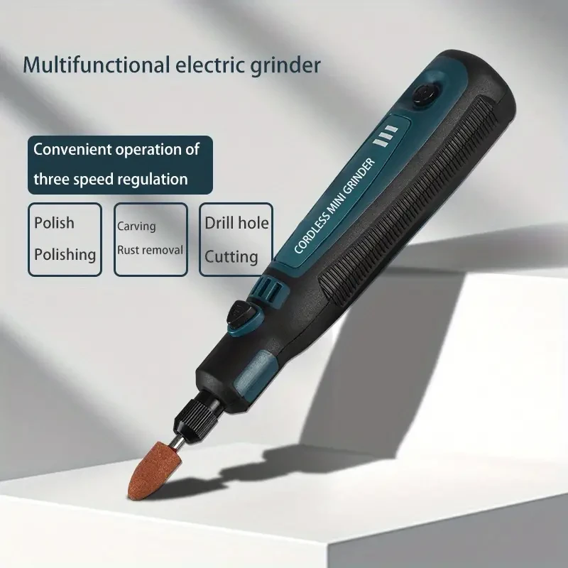 1 Set DIY Small Electric Grinder, Household Hand-held Electric Engraving Tool For Jade Engraving, Polishing Tool, USB Rechargeable Electric Grinder