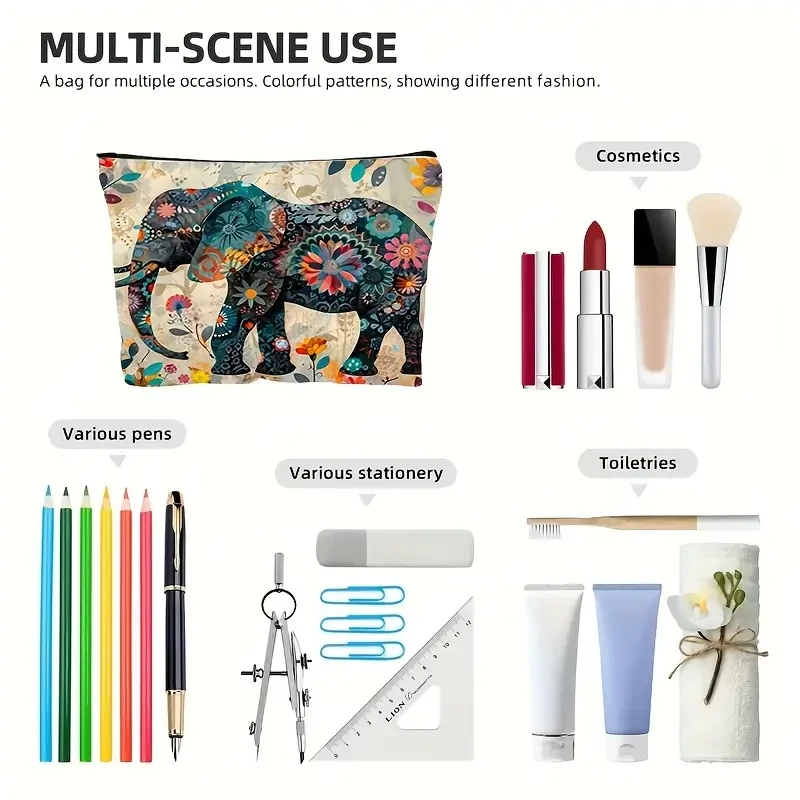 Chic Canvas Cosmetic Bag with Zipper  Stylish & Practical Travel Makeup Pouch & Toiletry Organizer for Women