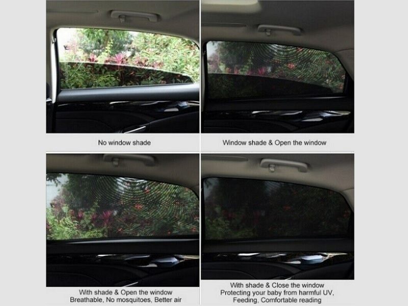 SUV Pickup-Truck Front & Rear Side Window Sun Shade Cover Visor Mesh Shield