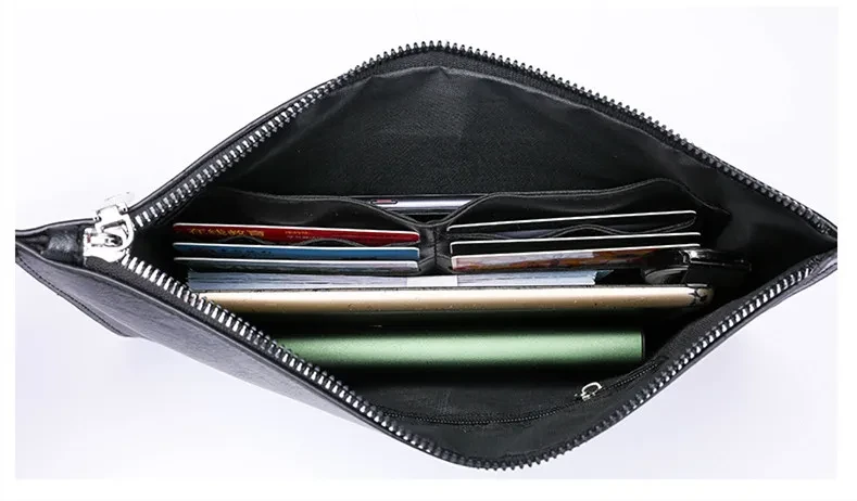 Men's Soft Pu Plaid Business Casual Clutch