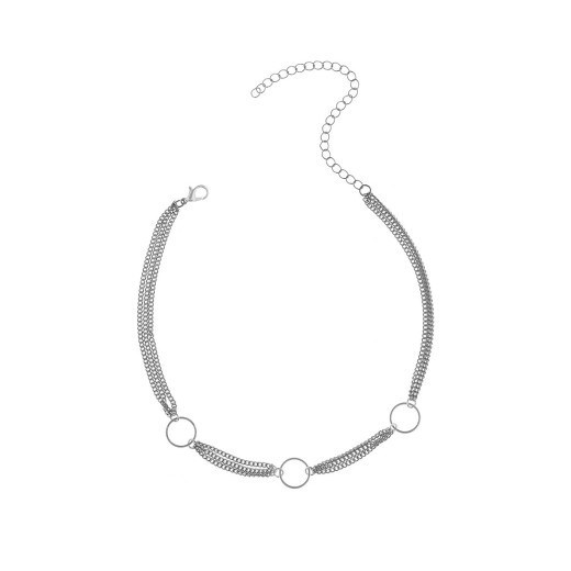 Geometric copper ring multi-layer clavicle necklace
