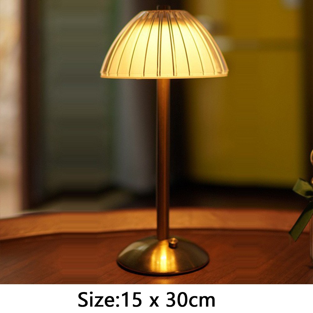 Retro LED Table Lamp - Rechargeable Dimmable Night Light for Restaurants, Outdoor, Desktop, Christmas Gift
